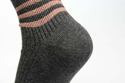 【6双6折】女 | 女士双针短筒袜【粉色袜卡2双包】【2222206】 商品图7