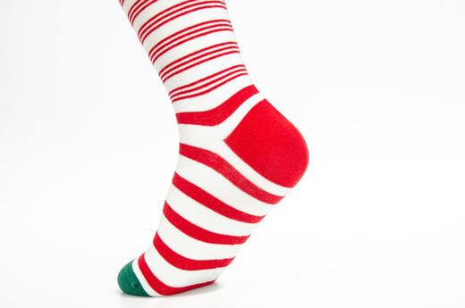 【1双装 6件6折】女 | 女士时尚条纹袜骰子刺绣好运来【粉色袜卡单双装】【2222213】 商品图1