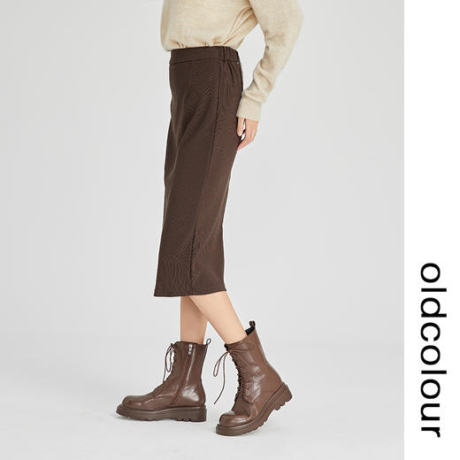 oldcolour2022冬季新款复古高腰直筒显瘦包臀中长款针织半身裙女 商品图2