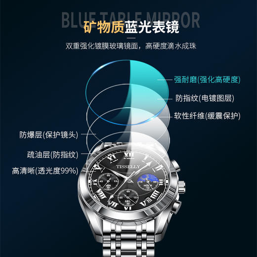 【美妆饰品】-男士商务时尚手表男轻奢小众防水夜光石英表 商品图2
