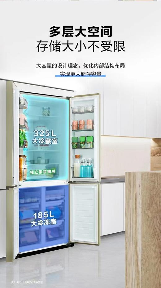 PANASONIC松下 NR-D521CP-T 新品十字门冰箱 顶置压缩机银离子510升 商品图5