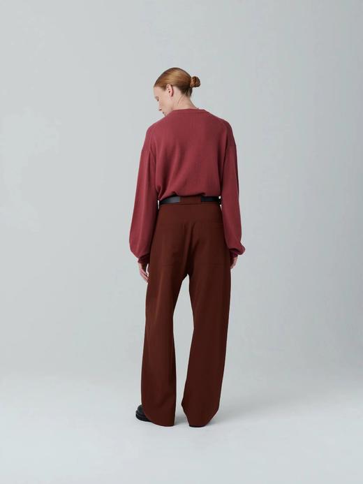 Studio Nicholson  榛红色MEYER前拉链高腰阔腿裤 商品图4