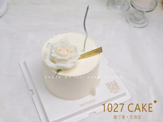 1027CAKE | 鲜花款蛋糕 简约 白色系 玫瑰 商品图1