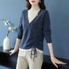 QY XX3025羊毛衫半高领修身显瘦拼接针织衫 商品缩略图0