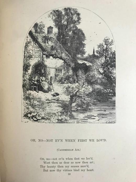 约19世纪后期 托马斯·摩尔《爱尔兰旋律》 数百幅版画插图 全真皮精装16开 商品图12