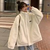 加绒加厚外套女新款宽松学生ins潮仿羊羔毛oversize秋冬高领卫衣 商品缩略图2