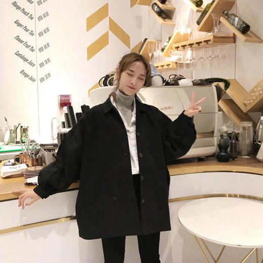 衬衫外套女韩版宽松学生春秋季新款原宿港风bf风衣oversize工装潮 商品图3