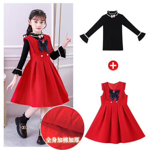 LMD88023 时尚洋气中长款加厚毛呢连衣裙 商品图6