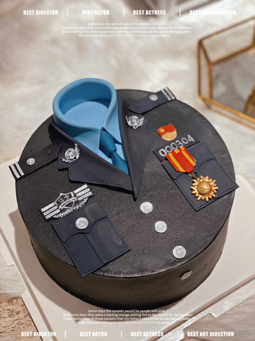 私人订制警服蛋糕，奶油翻糖结合，请提前一周下单 商品图2