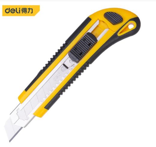 得力DL009塑柄美工刀三连发(黄) 商品图0