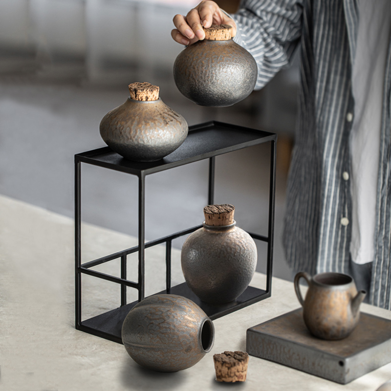 灰念 鎏金茶叶罐春夏秋冬