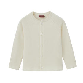 圆领花褶女童开衫