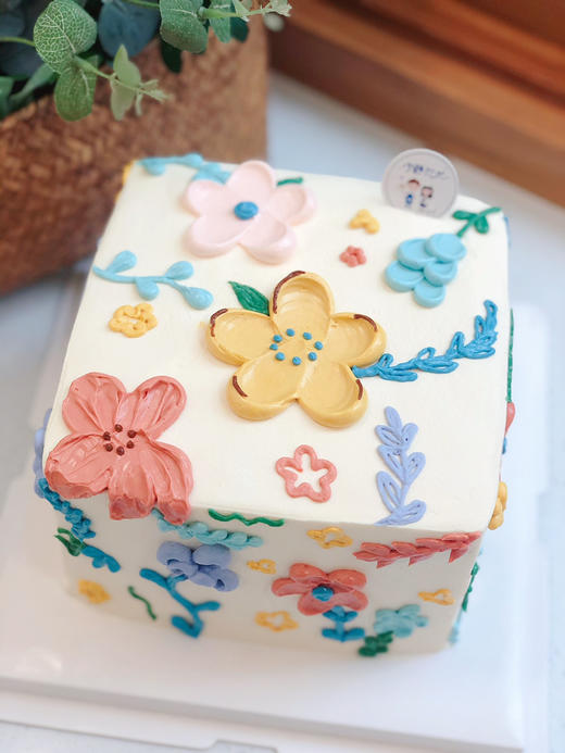 方形花花奶油蛋糕 下单前请仔细阅读商品详情 商品图1