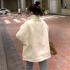 加绒加厚外套女新款宽松学生ins潮仿羊羔毛oversize秋冬高领卫衣 商品缩略图4