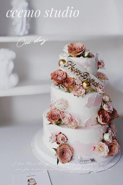 三层  鲜花蛋糕 商品图0