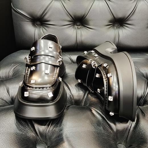 LFGJ  6142  真皮时尚镶钻一脚蹬英伦风厚底乐福鞋 商品图2