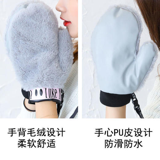 手套女冬季韩版可爱保暖防寒骑车学生骑行卡通加绒加厚手套女冬天 商品图2