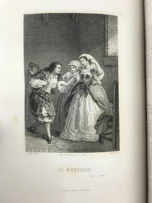 【法语】约19世纪后期 高乃依作品集 12幅版画插图 真皮脊精装16开 商品图4