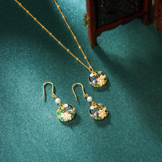 【宫里项链 耳饰】采蜜系列掐丝浮雕项链 耳饰 商品图1