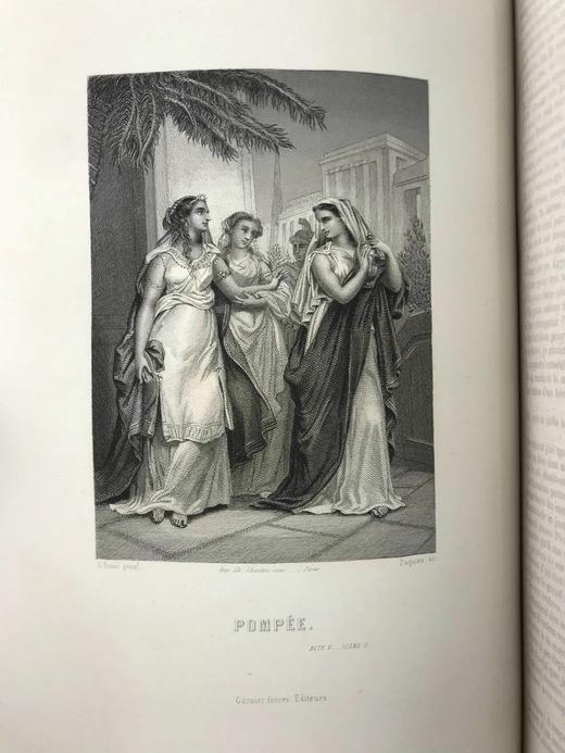 【法语】约19世纪后期 高乃依作品集 12幅版画插图 真皮脊精装16开 商品图5