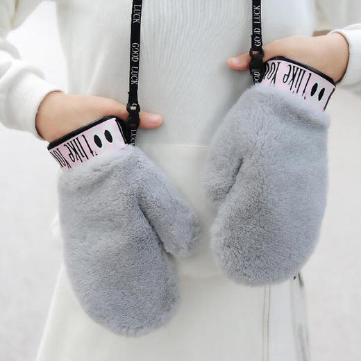 手套女冬季韩版可爱保暖防寒骑车学生骑行卡通加绒加厚手套女冬天 商品图0