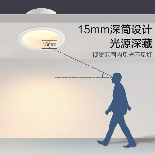 欧普 雅韵 深筒防眩筒灯 超薄窄边嵌入式孔灯 商品图2