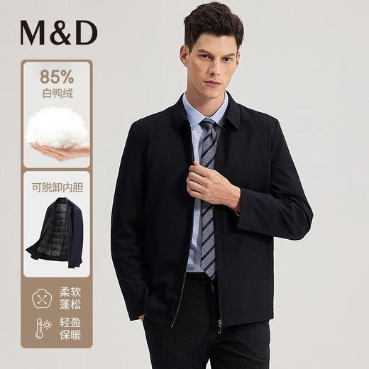 【名盾】短款羽绒服，85%白鸭绒，可拆卸内胆，一衣多穿，防风保暖 商品图0