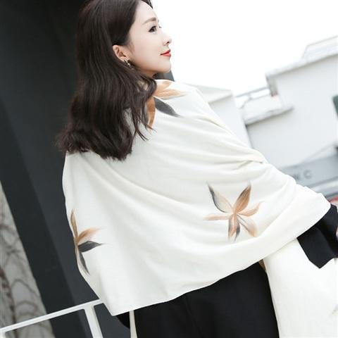 秋冬新款女围巾条纹格子流苏围巾长款仿羊绒围脖印花保暖百搭披肩 商品图4