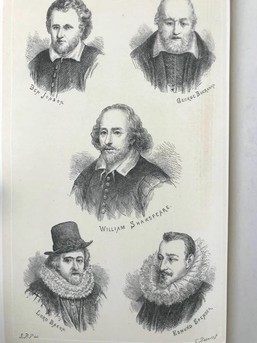 1884年 钱伯斯英国文学百科全书（全2卷） 12页版画肖像插图 真皮精装16开 商品图6