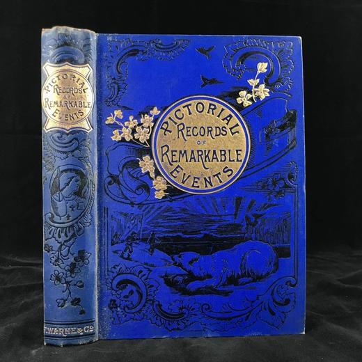 约19世纪后期 世界历史大事记 约百幅版画插图 漆布精装18开 商品图0