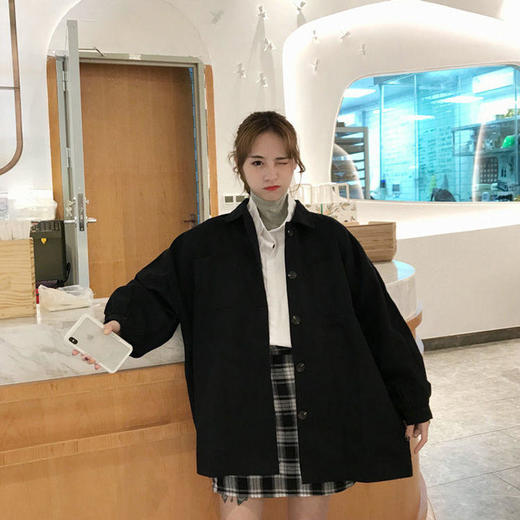衬衫外套女韩版宽松学生春秋季新款原宿港风bf风衣oversize工装潮 商品图2