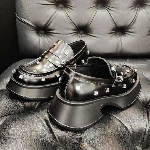 LFGJ  6142  真皮时尚镶钻一脚蹬英伦风厚底乐福鞋 商品图4