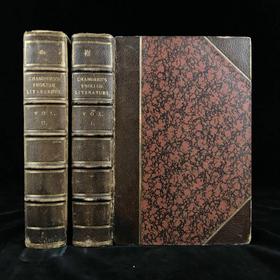 1884年 钱伯斯英国文学百科全书（全2卷） 12页版画肖像插图 真皮精装16开