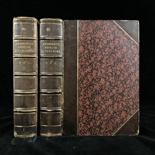 1884年 钱伯斯英国文学百科全书（全2卷） 12页版画肖像插图 真皮精装16开 商品图0