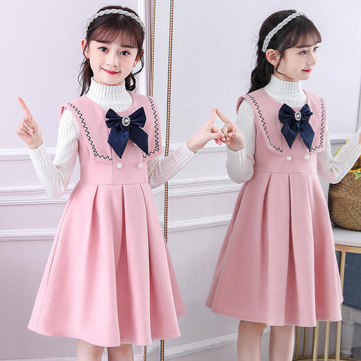 LMD88023 时尚洋气中长款加厚毛呢连衣裙 商品图0