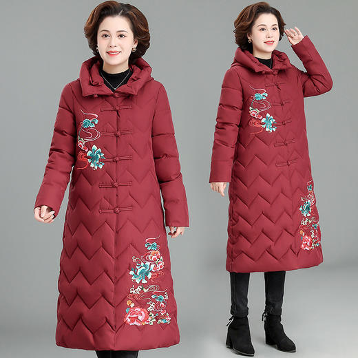 ML666妈妈冬装民族风洋气中长款外套 商品图1