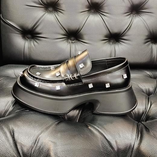 LFGJ  6142  真皮时尚镶钻一脚蹬英伦风厚底乐福鞋 商品图1