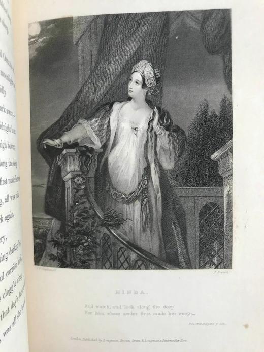 特装本！1846年 托马斯·摩尔《拉拉·露哈》 13幅版画插图 全真皮精装18开 商品图5