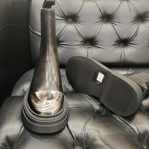 LFFJ  6151  真皮厚底金属头复古中筒英伦风短靴 商品图5