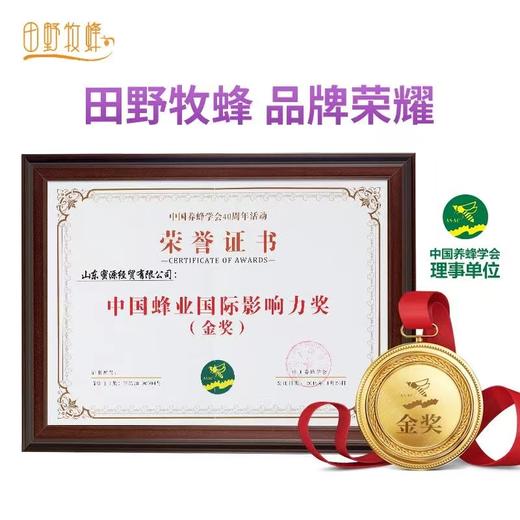 田野牧蜂  云香雪蜜 头茬原蜜 高原蜂场直采365g 商品图4
