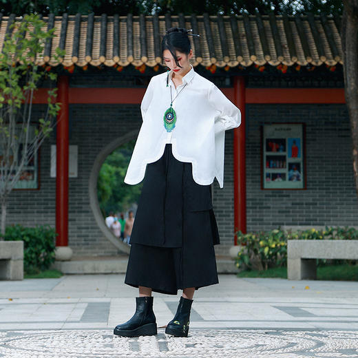 白云歌不规则下摆衬衫  | 杨丽萍老师同款 |现货加急发 商品图3