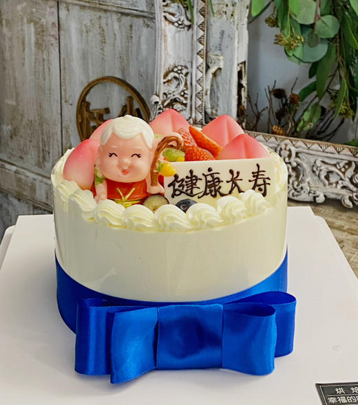 寿星“拦”蓝丝带，吉祥蓝色寓意把一切不好的都拦在外面，如有特殊需求或者配饰更换，可以私信客服小妹 商品图8