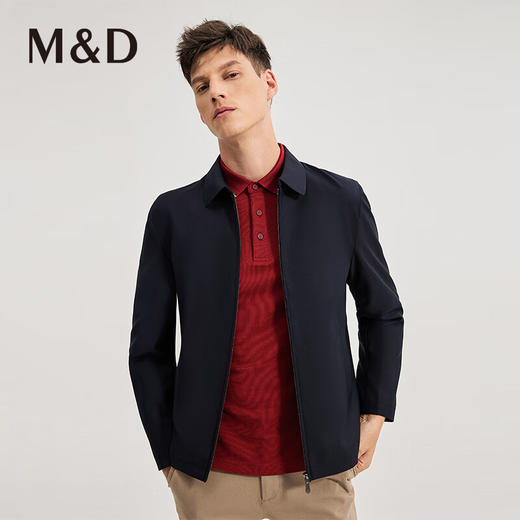 MD名盾男士秋季新款商务休闲纯色潮流翻领防水夹克外套男 商品图0