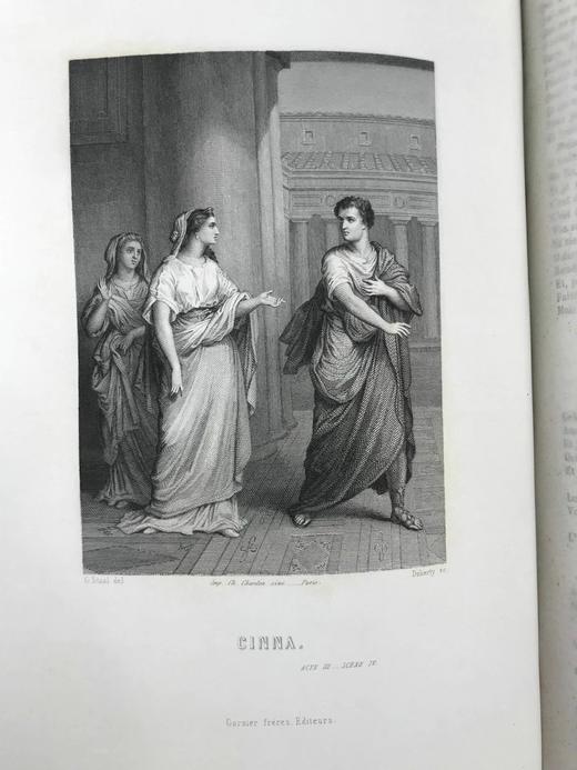 【法语】约19世纪后期 高乃依作品集 12幅版画插图 真皮脊精装16开 商品图7