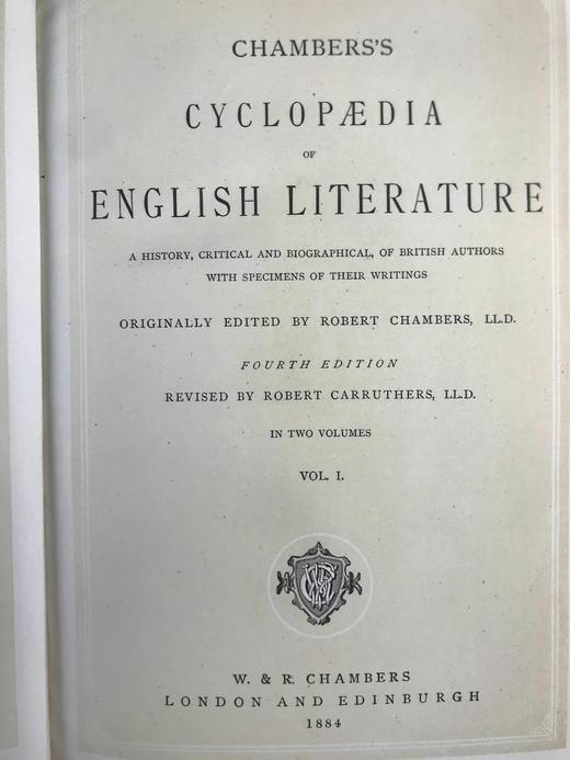 1884年 钱伯斯英国文学百科全书（全2卷） 12页版画肖像插图 真皮精装16开 商品图2