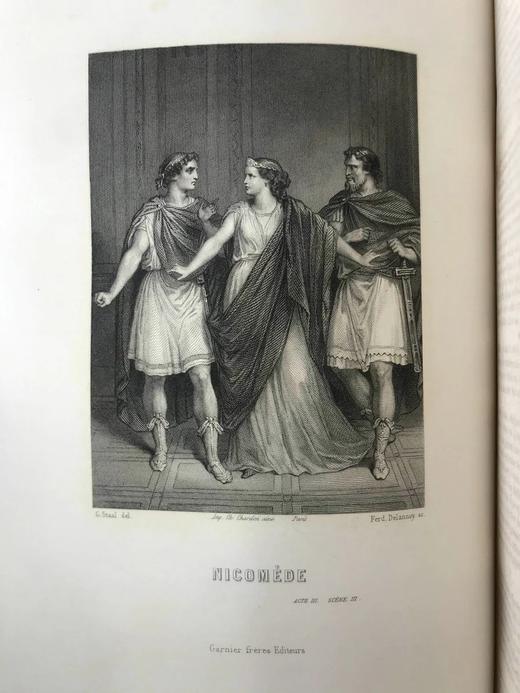 【法语】约19世纪后期 高乃依作品集 12幅版画插图 真皮脊精装16开 商品图11