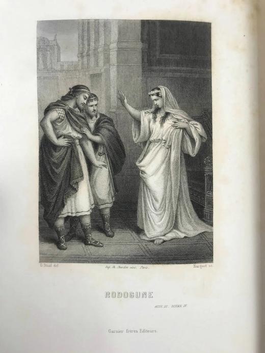 【法语】约19世纪后期 高乃依作品集 12幅版画插图 真皮脊精装16开 商品图3
