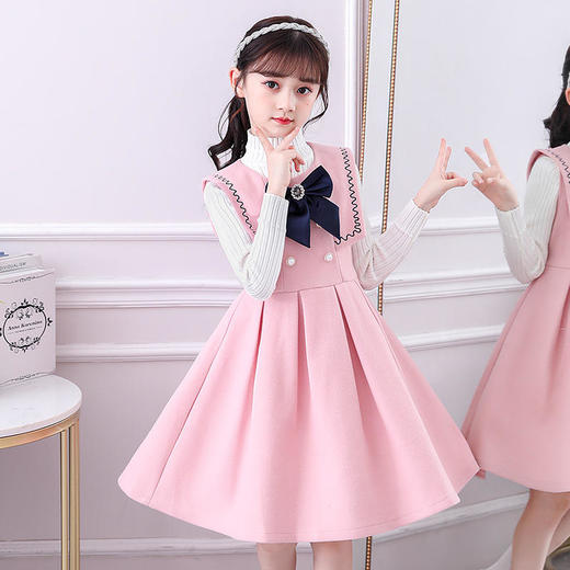 LMD88023 时尚洋气中长款加厚毛呢连衣裙 商品图2