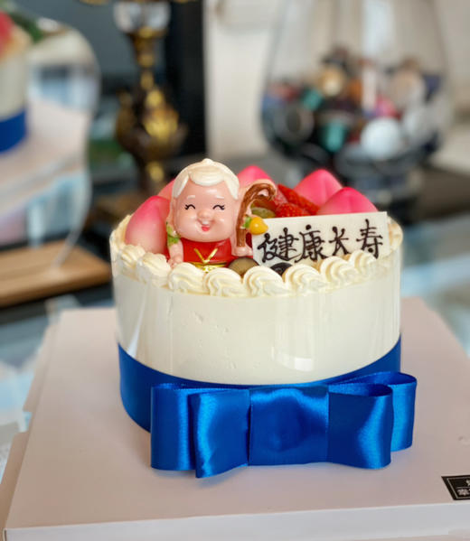 寿星“拦”蓝丝带，吉祥蓝色寓意把一切不好的都拦在外面，如有特殊需求或者配饰更换，可以私信客服小妹 商品图0