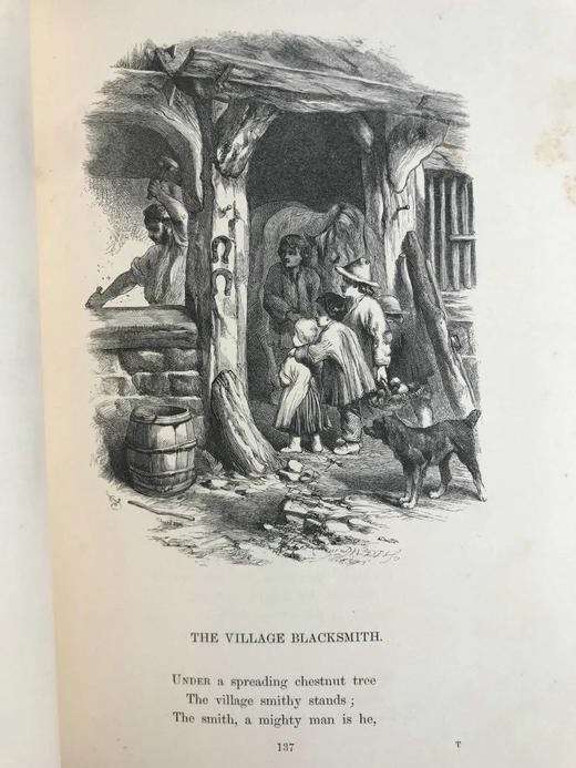 1856年 朗费罗诗集 吉尔伯特与丹泽尔兄弟百余幅版画插图 全真皮精装大32开 商品图5